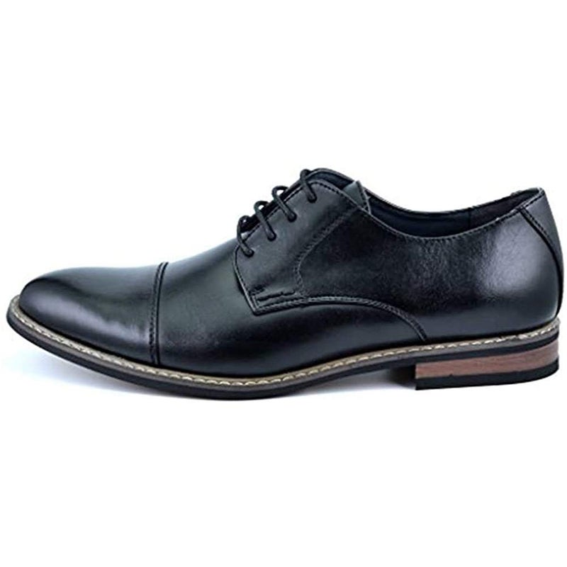 Bruno Marc Moda Italy Prince Men's Classic Modern Oxford Lace Dress Shoes,Size 8.5W,Black - Image 2